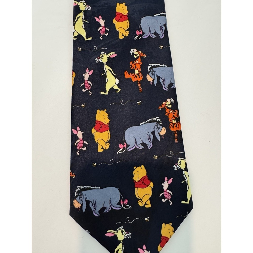 Disney Pooh Mens Necktie Blue Pointed Tie Winnie The Pooh And Friends - Picture 2 of 5